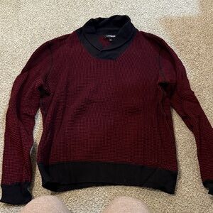 Express Burgundy and Black Knit Pullover